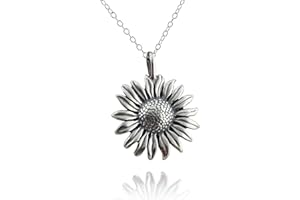 FashionJunkie4Life Sunflower Necklaces for Women | Sunflower Gifts for Women | Sunflower Jewelry | Sterling Silver and Bronze Pendants