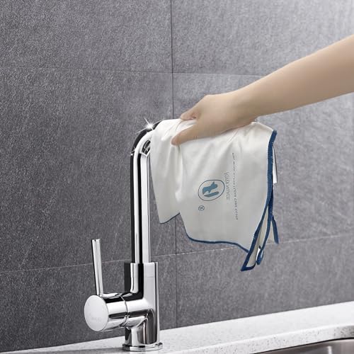 Foyer Nuage 2 x Pro Microfibre Glass Cloths, Streak-free Cleaning for Windows, Glass, Extremely Absorbent, Large Non-Lint Polishing Cloths (White, 65 x 50 cm, 2 Pieces)