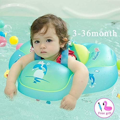 Baby Swimming Pool Floats, Inflatable Float Swimming Pool Toy Accessories for Toddler and Kids, Green, S