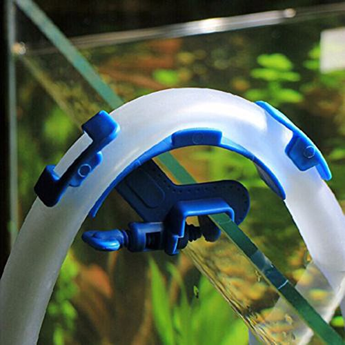Adjustable Aquarium Hose Holder Fish Tank Filter Water Pipe Mount Pack Of 5 - Blue