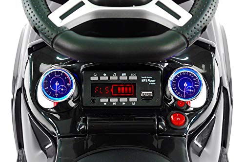 Moderno Kids Mercedes GL63 AMG Baby Toddler Ride-On Push Car Stroller Convertible to Foot to Floor Toy + Padded PU Leather Seat + Integrated MP3 Music Player + Working LED Lights (White)