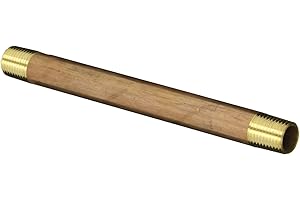 Anderson Metals 38300 Red Brass Pipe Fitting, Nipple, 1/4" x 1/4" NPT Male, 5-1/2" Length