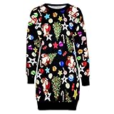ANJUNIE Christmas Shirt Dress Womens Long Sleeve