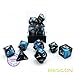 Bescon Two-Tone Glow-in-The-Dark Polyhedral Dice Set Blue Dawn, Luminous RPG Dice Set d4 d6 d8 d10 d12 d20 d% Brick Box Pack