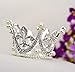 Bridal Wedding Party Pearl Rhinestone Full Circle Round Mini Crown Tiara Princess Crown