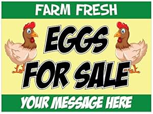 Farm Fresh Eggs For Sale Yard Sign With Your Custom Message 18 X 24
