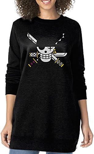 Anime One Piece Zoro Skull Logo Women's Long Sweatshirt Hoodie