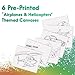 ETI Toys, 6 Canvas Set – 6 Airplanes and Helicopters Themed Pre-Sketched Panels – 8x10 in Canvas for Painting with Stencil Drawings for Artist Kids +6yrs – Primed, Cotton & Acid Free Canvases