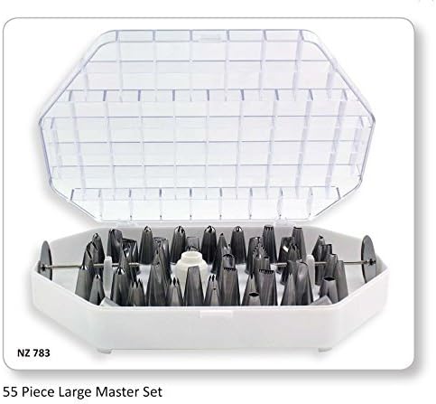 Jem Large Master Nozzle Tip Set 55 Piece, for Professional, Icing, Cake Decoration &amp; Sugarcraft by JEM Sugarcraft