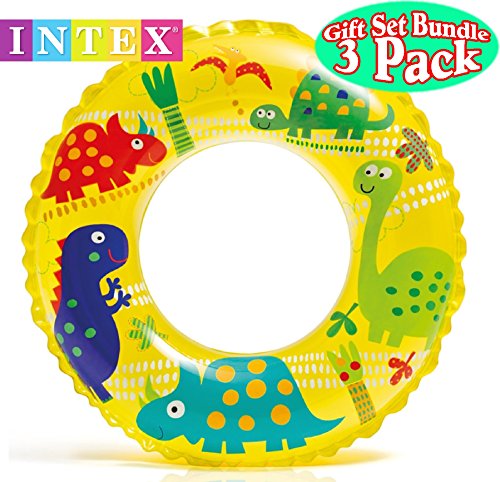 Intex Ocean Reef Transparent Swim Rings Dinosaurs,Mermaid Andbeach Gift Set Bundle-3 Pack