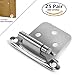 Berlin Modisch Overlay Cabinet Hinge 25 Pair (50 Units) Self-Closing Decorative, Face Mount, for Variable Overlay Kitchen Cabinet Doors Satin Nickel Finish, with Sound Dampening Door Bumpers