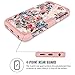 Hocase iPod Touch 7/6/5 Case, Shockproof Heavy Duty Hard Plastic Bumper+Soft Silicone Rubber Hybrid Dual Layer Protective Case for iPod touch 7th/6th/5th Generation - Peony Flowers/Rose Gold