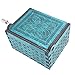 Mini Music Box Hand Crank Carved Wood Musical Gifts,Play Let it Be,Blue