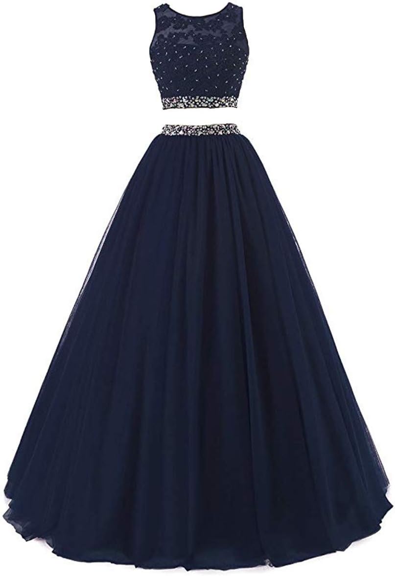 Henglizh Women's Long 2 Pieces Lace Sequined Evening Party Gowns s Prom Dress