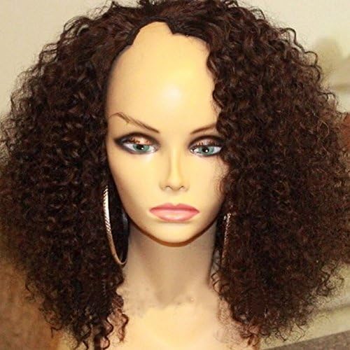 Unprocessed Kinky Curly U Part Brazilian Human Hair Wig 10-24 inch Natural Color 130% -150% Density 2x4 Opening Size U Part Wig for Black Women (14 inch with 130 density)