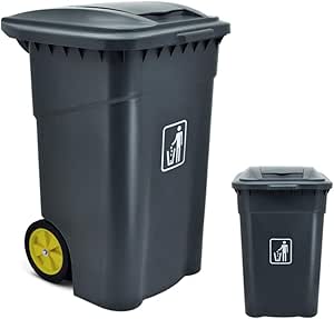 WEWE Ruedas Bote De Basura,contenedor De Basura Exterior Plástico