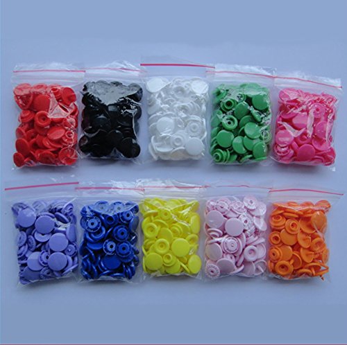 150 Complete Sets KAM Snap Kits Plastic Resin Snap Fastener Buttons KAM T5 Size 20 (1/2") Assorted Rainbow Colors