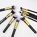 Nestling®10 PCS Premium Professional Kabuki Makeup Brush Set Cosmetics Foundation Blending Blusher Eyeliner Eyeshadow Face Powder Brush Tool Kit (Golden Black)