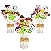 Ticiaga Toy 4 Party Favors, 30pcs Toy 4th Party Centerpiece Sticks Table Toppers for Birthday Party Decoration, Double Sided Party Photo Booth Props Mix of Fork, Woody, Buzz Lightyear Cake topper