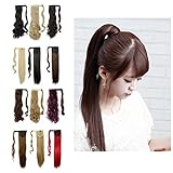 Wrap Around Synthetic Ponytail One Piece Heat Resistant Magic Paste Pony Tail Long Straight Soft Silky for Women Lady Girls 26'' / 26 inch (medium brown)