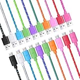 Micro USB Cord 10ft, Pofesun 10 Pack 10FT Nylon Braided High Speed USB 2.0 A Male to Micro B Sync and Charging Cables for Android, Samsung, Kindle, HTC, Nexus, Sony, Motorola, and More