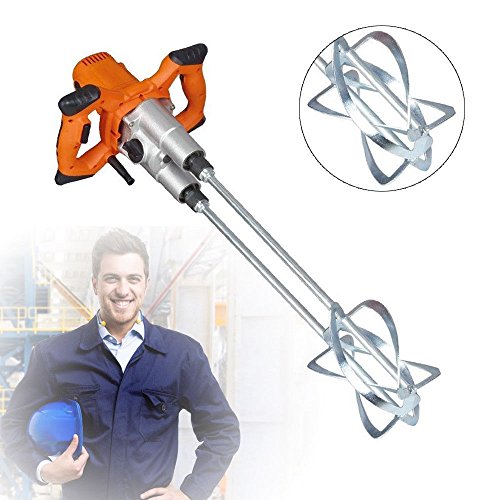 Hand Held Power Concrete Mixers 1800W Portable Electric Mortar Plaster Mixer Tool Double Shaft, US STOCK - Thumbnail 5