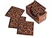 Store Indya Set of 4 Handmade Wooden Coasters Absorbent Cool Drink Coasters with Holder Unique Bar Decor Accessories Best Housewarming Gift (Design 13)
