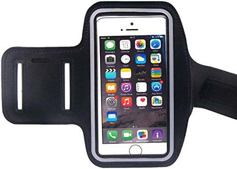 Vker AB66 Water Resistant Sports Armband with Key Holder for iPhone 7 Plus, 6 Plus, 6S Plus (5.5-Inch), Galaxy S6/S5, Note 4 Bundle with Screen Protector (Black, 5.5)