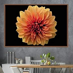 signwin Framed Canvas Wall Art Orange Flower Portrait...