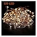 Minetom Solar Meteor Shower Rain Lights, 16 inches 10 Tubes 240 LED Falling Raindrop Fairy String Light, Solar Icicle Lights Outdoor for Tree Holiday Parties Christmas Decor(Warm White)