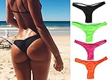 Focussexy Women's 2016 Hot Summer Beachwear Bikini Bottom Thong Swimwear Black S