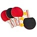 Table Tennis Ping Pong Set - Pack of 4 Premium Paddles/Rackets and 6 Table Tennis Balls - Soft Sponge Rubber - Ideal for Professional & Recreational Games - 2 or 4 Players - Perfect Set On The Go