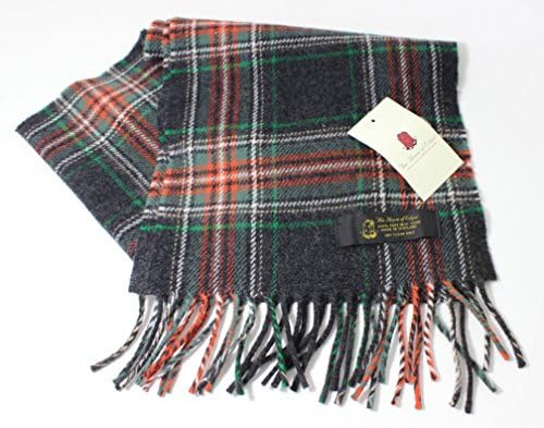 Superior 100% Lambswool Soft Touch Scarf in Graphite Grey, Red and Green Tartan