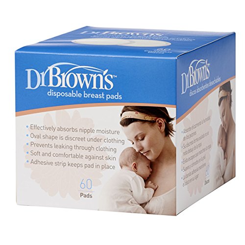 Dr. Brown's Disposable One-Use Absorbent Breast Pads for Breastfeeding and Leaking - 60pk - Packaging May Vary