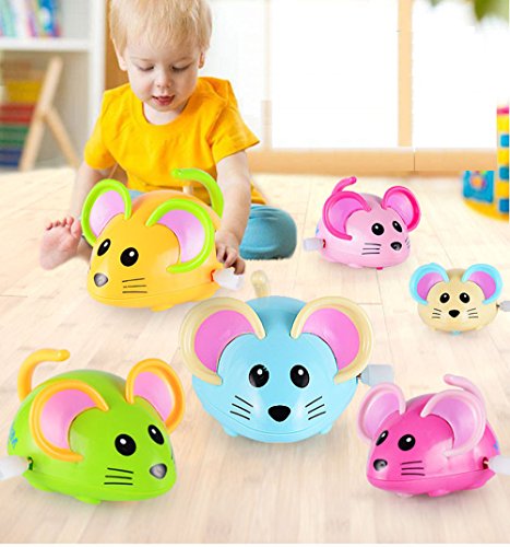 Wcysin 3 Pieces Wind Up Toy Mouse, Cute Clockwork Classic Baby Toddler Kids Toy Random Colors
