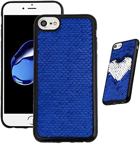 Phonelicious Reversible Double-sided Flip Sequin Case Series For APPLE IPHONE 7 / IPHONE 8 [Slim Fit] [Lightweight] Hybrid Cover TPU (BLUE)