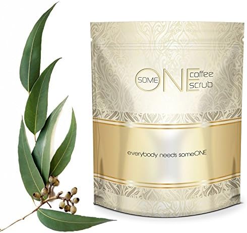 someONE Eucalyptus Anti Cellulite Kona Coffee Body Scrub with Dead Sea Salts - 24oz - All Natural (Eucalyptus Fragrance) Coffee Scrubs Are Great Body Scrubs for Reducing Cellulite and Stretch Marks