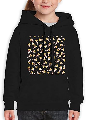 FDFAF Teenager Youth Funny Pepperoni Pizza Pattern Sketch On Teal Rowing Particular Hoodie Hoodies XL Black