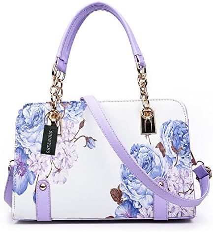 Greeniris Womens Handbag Ladies PU Leather Top-Handle Handbags for Women Fashion Crossbody Bags Sweet Shoulder Totes Bags with Flowers