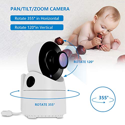 Wohome Video Baby Monitor with Interchangeable Optical Lens, 3.5" Display, Remote Pan-Tilt-Zoom Camera, Two-Way Audio, IR Night Vision and Thermal Monitor