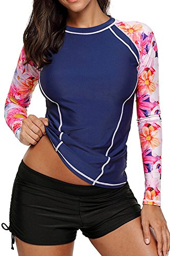 Anmengte 2 Pcs Women's Swimsuit Rash Guard Long Sleeve Tankini UV Sun Protection Athletic Cover up Swimwear