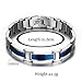 chaninely Blue Magnetic Therapy Bracelets for Men Arthritis Carpal Tunnel Pain Relief Titanium Stainless Steel Health Energy Bracelet Adjustable with Free Link Removal Tool