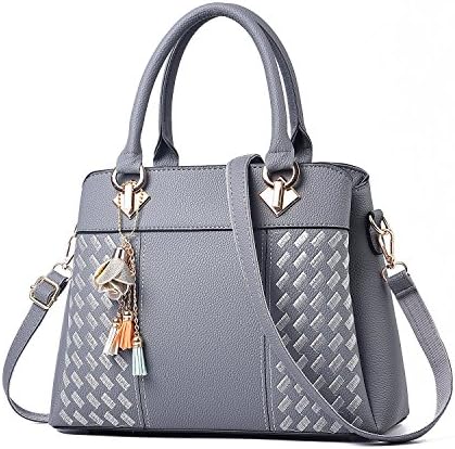 Vincico Grey Tote Bags for Women Designer Handbags Shoulder Purse Ladies Satchel Bag Faux Leather