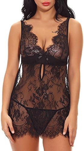 OTTATAT Lingerie for Women,2019Women Sexy Lingerie G-String Halter Babydoll Bowknot Chemise Night Underwear