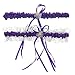 DivaDesigns Lace Ruffle Faux Pearl Chiffon Floral Ribbon Wedding Garter with Toss Away Purple
