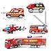 Die-Cast Toy Trucks Fire Engine Trucks Gift Set - Mini Rescue Fire Vehicles Car Toy in Carrier Truck Play Car Fire Trucks for Boys Girls Toddlers Kids