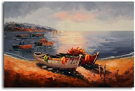 Omax Sea Trade Connection Oil Painting on Canvas - 36W x 24H in.