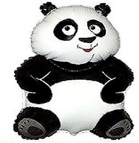 mySimple Products Custom, Fun & Cool {XL Huge Giant Size 33” Inches - 2.75 Feet} 1 Air Inflatable Mylar Aluminum Foil Balloon w/ Cute Adorable Jungle Wildlife Panda Bear Design [in White & Black]