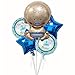 23 Pack Baby Shower Balloons Decoration, Welcome Baby Boy Party Decorations with Gentle Bow Tie Cute Little Man Mustache Blue Star Handsome Prince Balloons Blue and Black Boy Birthday Supplies