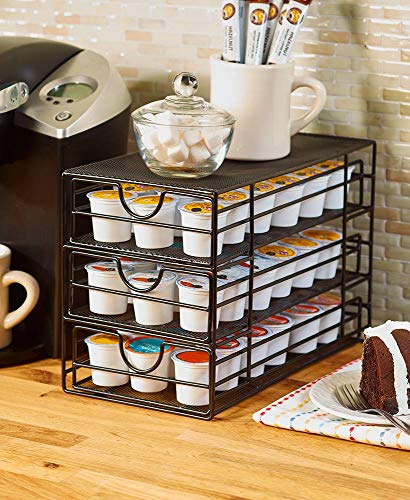 Compact Multi-Tiered Coffee Pod Kitchen Storage Rack - Black Compact Multi-Tiered Coffee Pod Kitchen Storage Rack - Black
